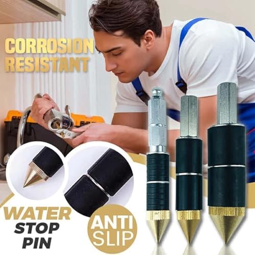 Pipe Water Stopper Kit Water Stop Needle Repair Plumbing Tool Kit with Wrench Stainless Steel High Heatresistant Hot Melt Waterstop Needle for Walls Watersealing