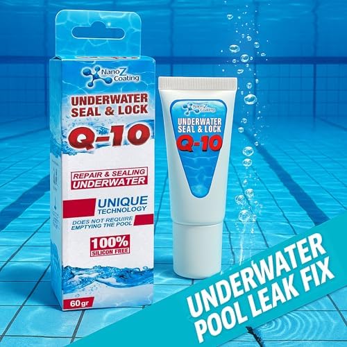 Nano Q10 Underwater Seal & Lock - Leak and Crack Repair Without Emptying The Pool, Reservoir, or Tank. Eco-Friendly Under Water Adhesive, Stays Flexible, Waterproof, and Chlorine Resistant (2.1 oz)