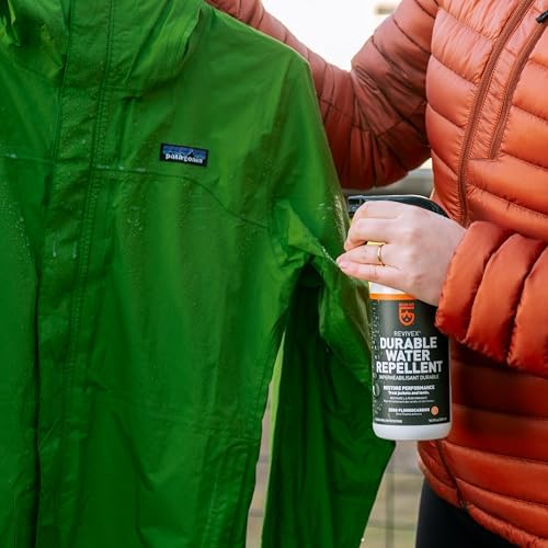 GEAR AID Revivex Durable Water Repellent (DWR) Spray for Waterproof Jackets, Rain Gear, Gore-TEX, Tents & Camping Gear – Restore Waterproofing & Breathability, Various Sizes