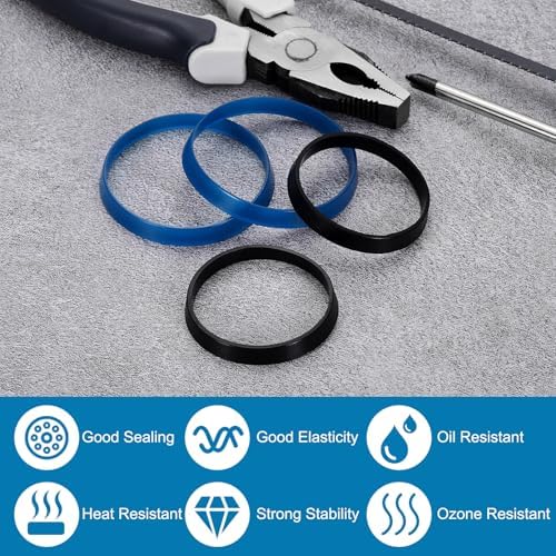 uxcell 4 Pcs Rubber Washers, 40mm/1.57" Rubber O Ring Seals Gasket Washers for 1 1/2 Inch Drain Pipe Sink Drains for Seals Repair Shower Hose Faucet Shower Head, Black