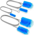 Flexible Long Drain Brush Set, with Double Ended and Stainless Steel Tube Cleaning Brushes Stainless Steel Long Tube Cleaning Brushes for Kitchen, Sink, Drain Pipe and Long Pipe Cleaning