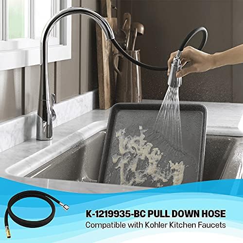 Kitchen Faucet Parts Replacement for Kohler Faucet K-1304674-BC to Hose Adapter extender, sink hose attachment for faucet K-1219935-BC, 67" Inches Pull Down Hose, Bright Chrome Finish