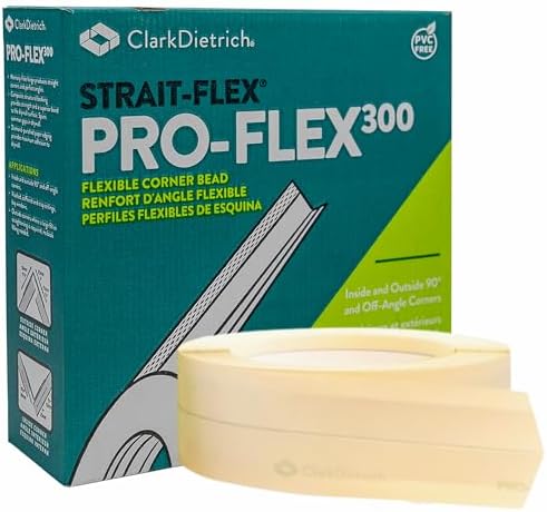 Drywall Tape – Pro-Flex300 Drywall Repair Corner Bead – Flexible PVC-Free for Inside and Outside 90 Degrees or Off-Angle Corners – Crack-Free Drywall Finishing - 3" x100ft