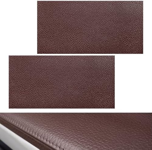 2 PCS PU Leather Patch for Car Seat Repair, 8 × 4 Inch Waterproof Auto Upholstery Cuttable Patches, Self-Adhesive Seat Leather Tape Portable Repair Kit for Vehicles (Dark Coffee)