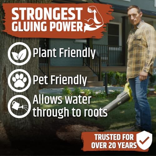 Liquid Rubber Pre-Mixed Mulch Glue for Landscaping, Gardens, Pack of 4 x 1G