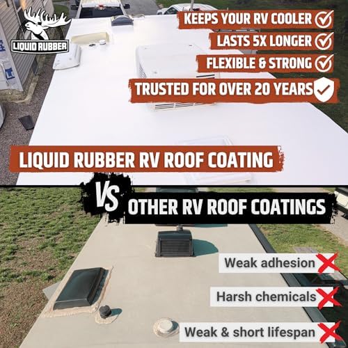 Liquid Rubber RV Roof Sealant - Camper & Trailer Coating, White, 1 Quart