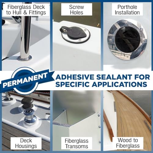 Berkland Marine Adhesive Sealant 5200 Fast Cure, 10 oz White 2-Pack
