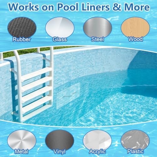 10pcs Self-Adhesive Underwater Vinyl Pool Patch Kit - 4in x 7.8in Clear TPU Pool Liner Repair Patch Kit for In-Ground or Above Ground Pools Inflatable Swimming Pool