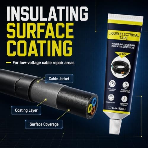 Liquid Electrical Tape, 1.76 Oz Waterproof Insulating Coating for Wires