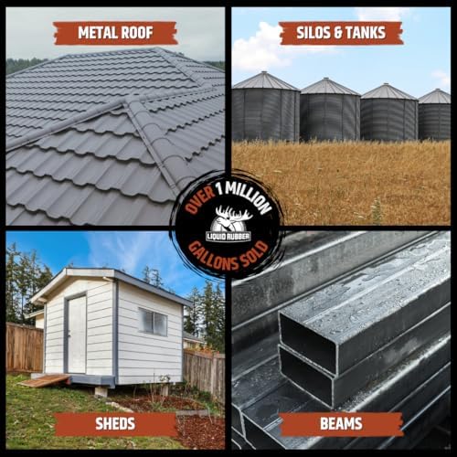 Liquid Rubber MetalSafe Sealant - Metal Roof Leak Repair, Black, 1 Gallon