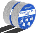 2 Pack Double Sided Butyl Sealant Tape, 2" x 82' - 28 Mil Thick Black Vapor Barrier Butyl Tape for Crawl Space, Concrete, Brick, Foundation Waterproof Seal for Wall Liner & RV Repair