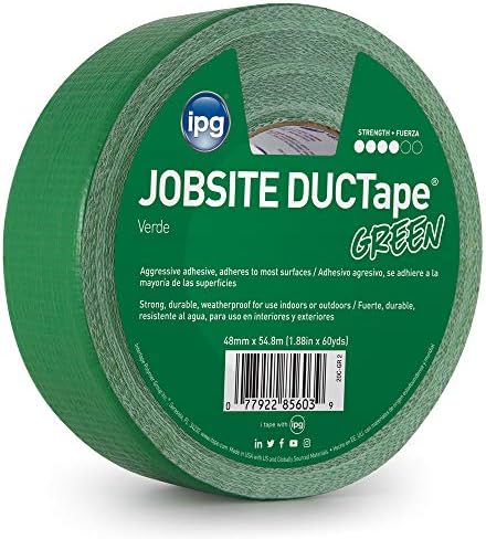 IPG JobSite DUCTape, Colored Duct Tape, 1.88" x 60 yd, Green (Single Roll)