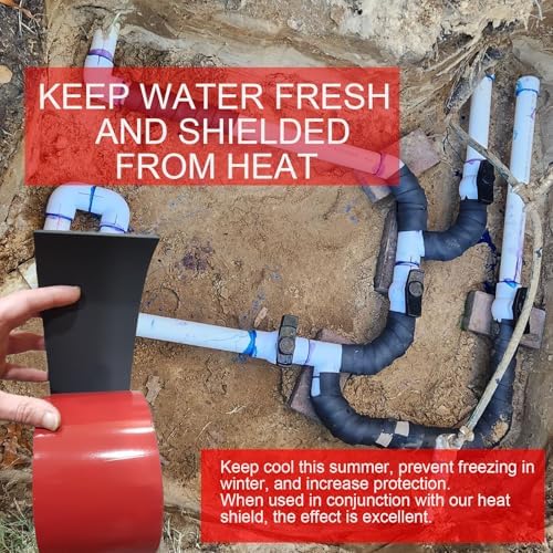 Pipe Insulation Wrap 2" x16FT Self-Adhesive Foam Tape, Weatherproof Insulation for Outdoor Water Pipes, Freeze Protection for Copper/PVC/PEX/AC Lines, Easy Cut-to-Size Stick Installation