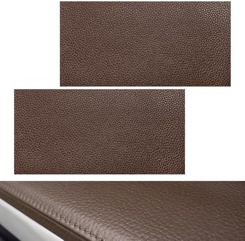 2 PCS PU Leather Patch for Car Seat Repair, 8 × 4 Inch Waterproof Auto Upholstery Cuttable Patches, Self-Adhesive Seat Leather Tape Portable Repair Kit for Vehicles (Dark Brown)