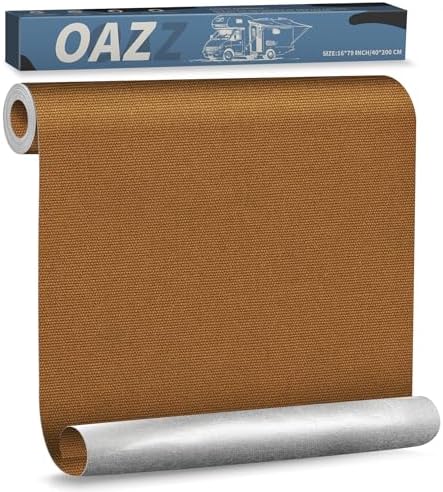 OAZ 16 x 79 inch Canvas Repair Patches Canvas Fabric Patch Self-Adhesive Fabric Repair Tape Waterproof Outdoor Gear Patch Kit for Boat Cover Awning Sofa Chair Couch Tent Bag (Brown)