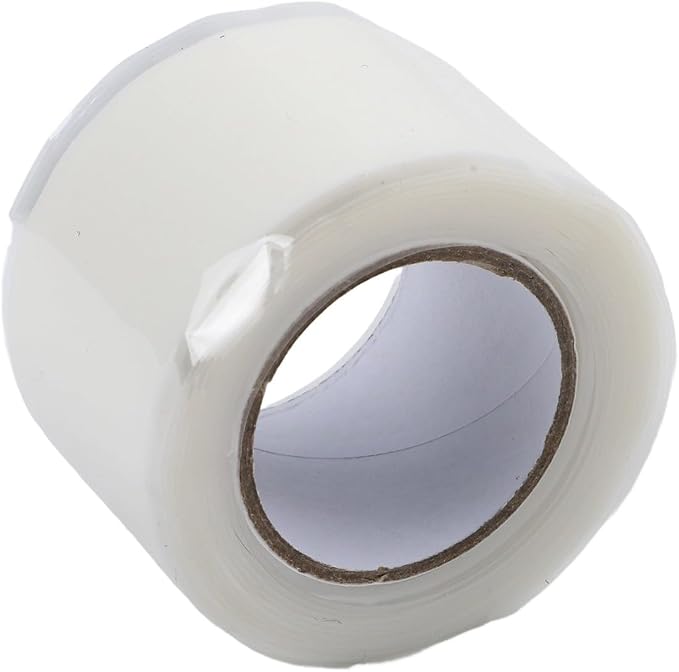 Self-Fusing Silicone Tape for Pipe Repair, 1.5M x 2.5cm Waterproof Sealant for Plumbers and Electricians, Fixes Leaks in Hoses Cables and Electrical Connections Without, Black(white)