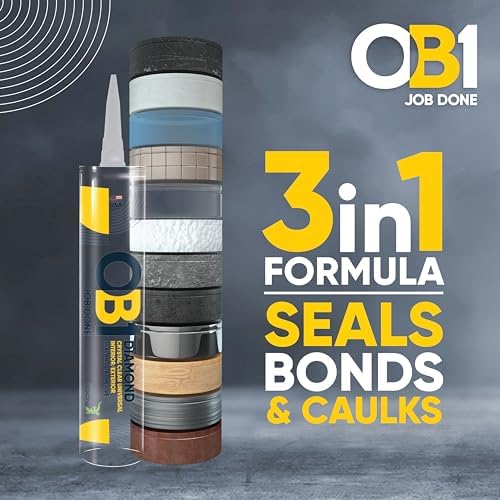 OB1 Universal Caulk Sealant & Adhesive Diamond Crystal Clear 10.1oz