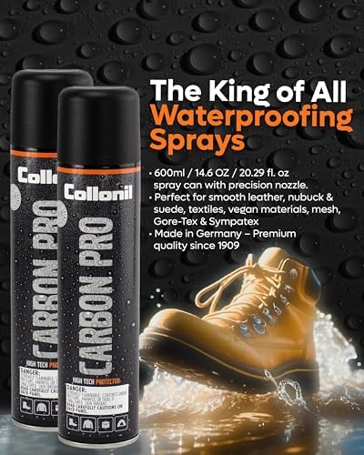 Collonil Carbon Pro XXL – Universal Shoe Protector Spray 2x 10.1 fl oz – Waterproof & Stain-Resistant – PFAS-Free Suede Protector for Shoes, Boots, Backpacks, Jackets & Tents – Made in Germany