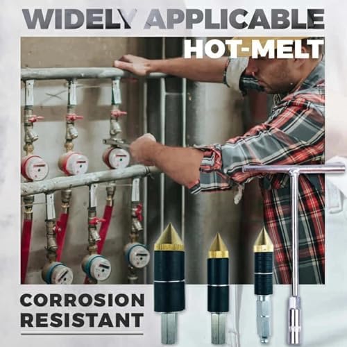 Pipe Water Stopper Kit Water Stop Needle Repair Plumbing Tool Kit with Wrench Stainless Steel High Heatresistant Hot Melt Waterstop Needle for Walls Watersealing
