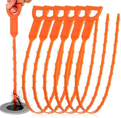 Drain Snake Clog Remover - 6 Pack 20 Inch Flexible Hair Tool