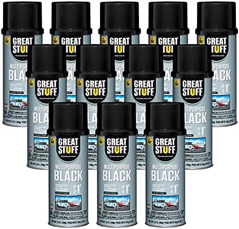 Great Stuff Multipurpose Black Gap Filler | Insulating Foam Sealant, 12 oz. – Black (12 Pack)