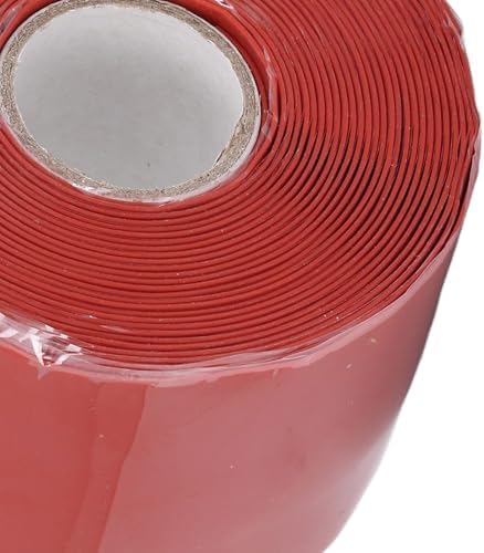 Cosiki Self Fusing Silicone Tape, Black Leak Seal Tape, Pipe Repair Wrap with 2.5mpa Tensile Strength, 50C to 260C, Ideal for Emergency Pipe Repair & Hose Fixation, 1.97inx16.4ft (Red)