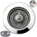Solid Brass Body 3-in-1 Kitchen Sink Drain Strainer & Stopper, Heavy Duty Pop Up Plug Assembly with 2 Baskets, Anti-Clog Replacement for US Standard 3-1/2 Inch Drains, Rust-Proof Silver