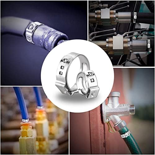 40Pcs 25.4mm-28.6mm Single Ear Hose Clamps 304 Stainless Steel PEX Cinch Clamps Stepless Cinch Crimp Rings Pinch Clamps for Pipe Fitting Connections