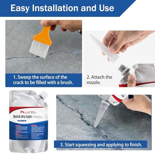 Slab Concrete Crack Waterproof Repair Sealant, Concrete Crack Filler, Quick-Drying Sealing Adhesive,Weather-Resistant Caulking Glue (4 pcs)