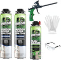 Sprayman Window & Door Expanding Spray Foam - (2x24oz) Low Expansion Polyurethane Spray Foam for Doors, Windows & Walls, Gun Use & Reuseable, Gun&Cleaner Included - 2 Pack