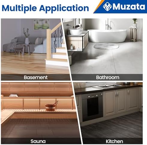 Muzata Waterproofing Membrane for Shower 125 Sq Ft 3.8x33feet 23.6 Mil M034