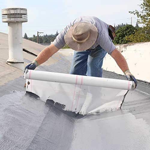 Ames Contouring Roof Fabric™ - White, 40”x81’ Roofing Tool and Fabric Sealer to Reinforce Strength for Roofs - Made in The USA