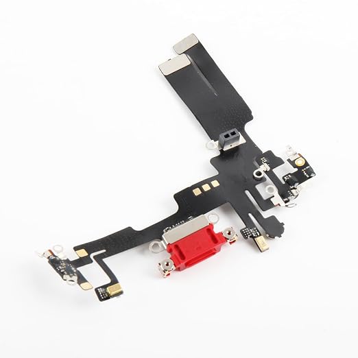 for iPhone 14 Lightning Charging Port Replacement (Red) USB Dock Connector Flex Cable Assembly Includes Waterproof Tape & Tool Kit for A2882, A2649, A2881, A2884, A2883