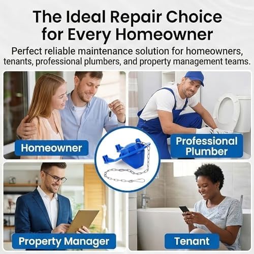 2 Inch Toilet Flapper Replacement Kit, Universal Toilet Tank Flapper with Stainless Steel Chain, Water Saving Rubber Stopper Compatible with Kohler, Toto, American Standard & Most Flush Valves