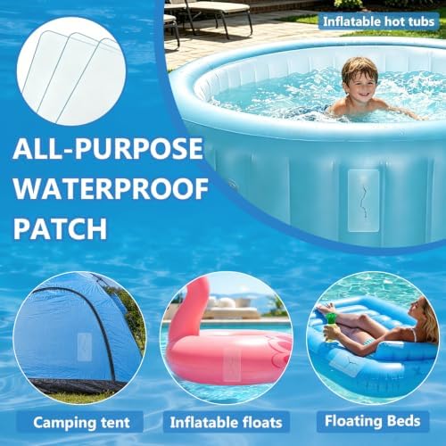 10pcs Self-Adhesive Underwater Vinyl Pool Patch Kit - 4in x 7.8in Clear TPU Pool Liner Repair Patch Kit for In-Ground or Above Ground Pools Inflatable Swimming Pool