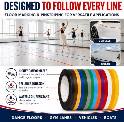 GGR Supplies CVT-536 Emerald Green Vinyl Floor Marking Tape, 4 x 36 Yards | Dance Floor Tape; Gym Lane Marking; Vehicle and Boat Pinstriping; Write-On Color Coding; Conformable, Water and Oil Resistant
