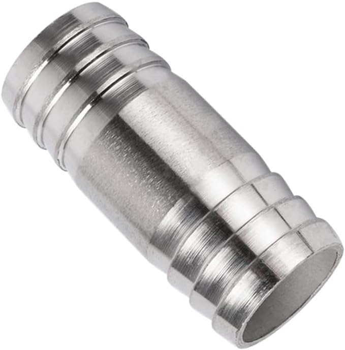 Stainless Steel Hose Barbed Union 1-1/4" x 1-1/4" Coupler W/Hose Clamp 2pc | SS304 Splicer Mender 2.76" Length Thicken