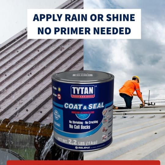 Coat & Seal Waterproof Sealant, Easy-to-Apply Paste, No Primer Required, Apply to Wet Surfaces, UV Resistant, No Cracking, Ideal for Gutters, Chimneys, Skylights, RVs, Roofs (1 qt)