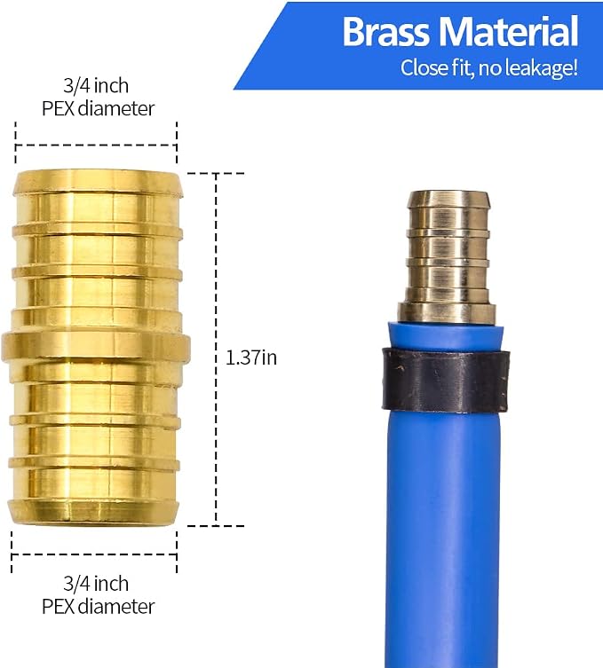 15pcs 3/4" Brass PEX Fittings, Elbow TEE Straight Couplings Set | for PEX Pipe