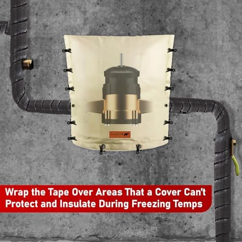 Redford Supply Co. 5 inch x 14 ft, Pipe Insulation, Outdoor Pipe Insulation Wrap for Winter Freeze Protection, Water Line Freeze Protection Foam, Insulated Wrap for Copper Pipes, PVC, AC Line