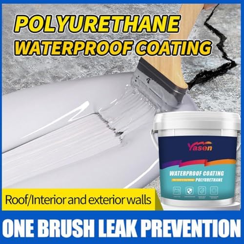 Polyurethane Waterproof Coating, 300g Waterproof Coating for Wood sealant/Concrete sealant, Super Strong Bonding Waterproof Anti-Leakage Agent, Sealant for Concrete,Wood Wall, Skylight, Rv (Gray)