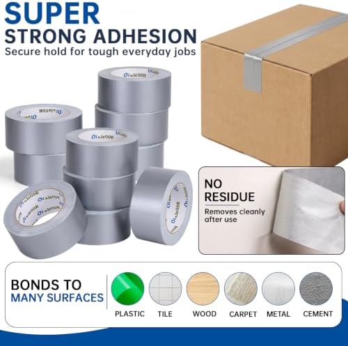 22 Pack Silver Duct Tape Bulk, 2 inch X 660 Yards, Heavy Duty Waterproof, Strong No Residue All-Weather Duct Tape, Tear by Hand, Multi-Use for Indoor & Outdoor Repairs, Industrial, Professional Use