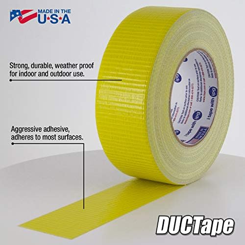 IPG JobSite DUCTape, Colored Duct Tape, 1.88" x 60 yd, Yellow (Single Roll)