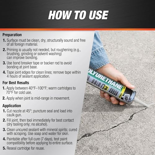 DAP Polyurethane Premium Construction Adhesive Sealant, White, 10.1 Oz (7079818810)