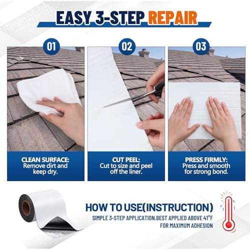6" x 32' Roof Repair Tape, Weatherproof Flashing Membrane