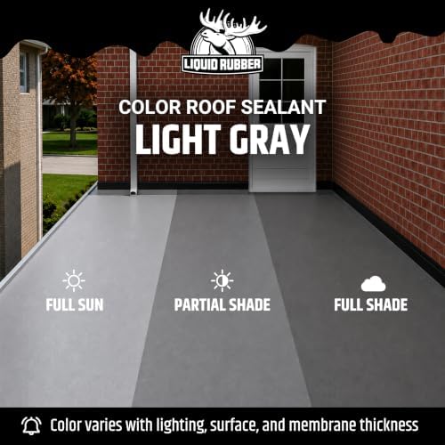Liquid Rubber Color Roof Sealant - Flat & Metal, Light Gray, 1 Quart