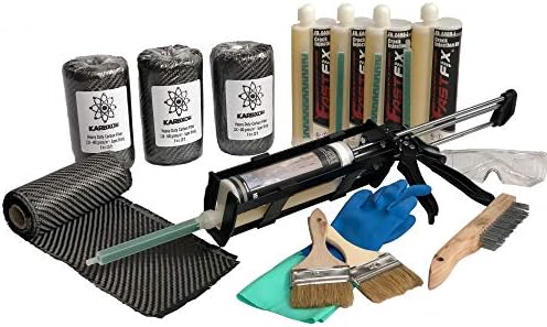 Easy Install - Heavy Duty Carbon Fiber - Wall Repair Kit - High Strength 480 gram Fabric & Epoxy (50-Ft Kit)