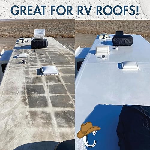 100% Silicone Roof Coating for RV & Flat Roofs, Light Gray, Quart