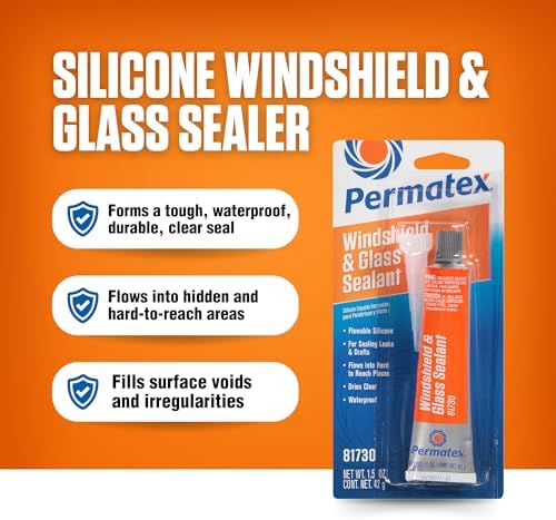 Permatex 81730 Flowable Silicone Windshield and Glass Sealer, 1.5 oz.