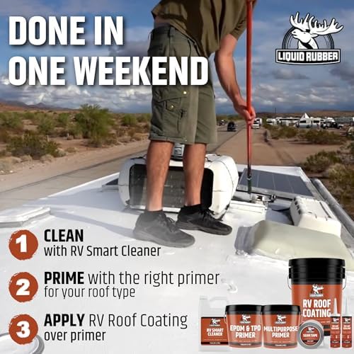 Liquid Rubber RV Roof Coating - Camper & Trailer, 30 Ft Leak Repair Kit